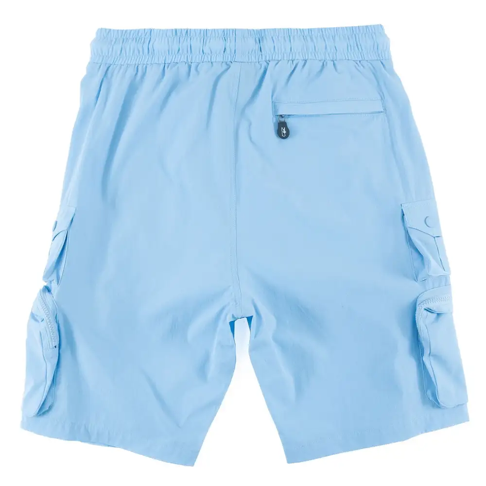 Nylon Spandex Cargo Shorts - Sky