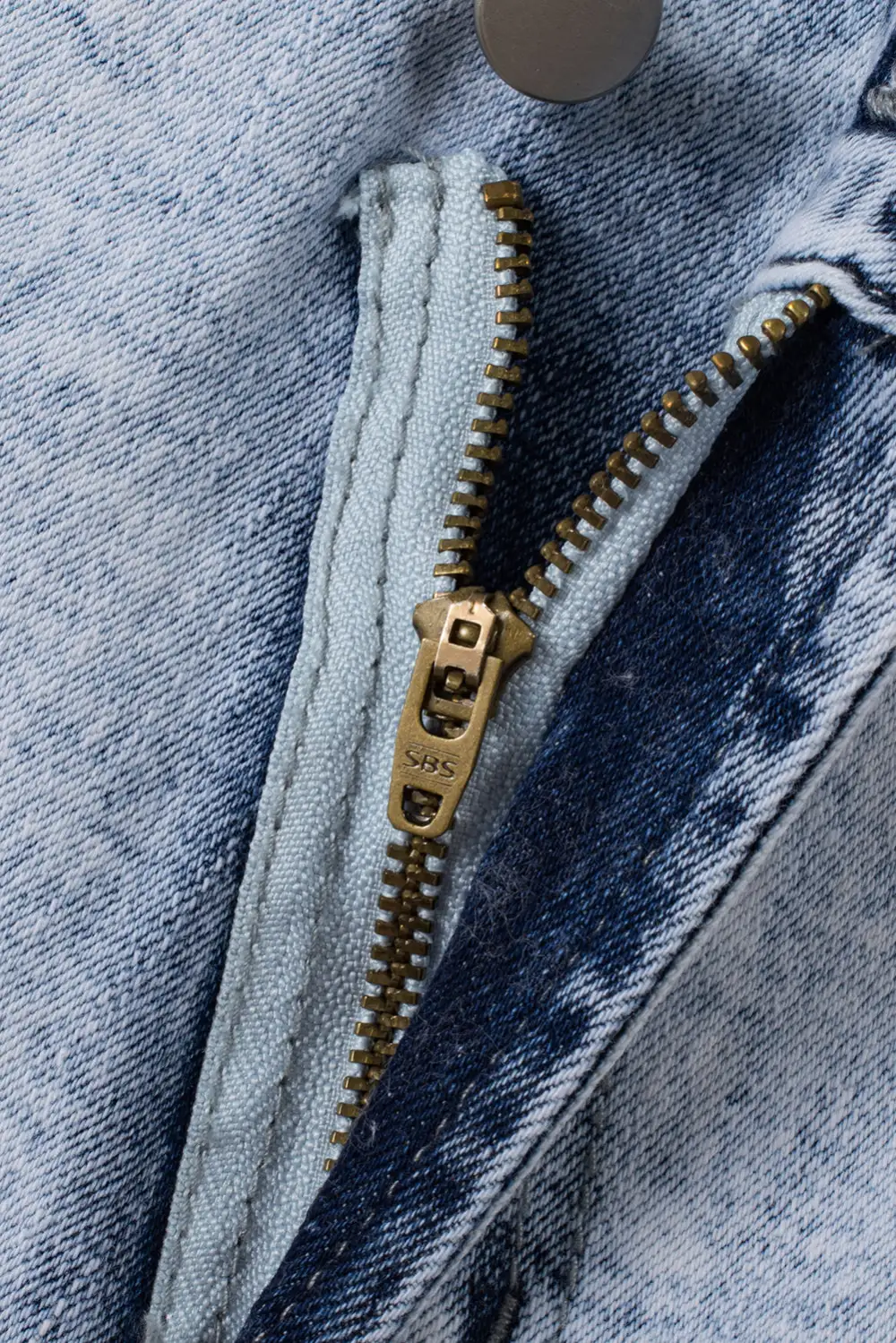 Light Blue Acid Wash Crossed Raw