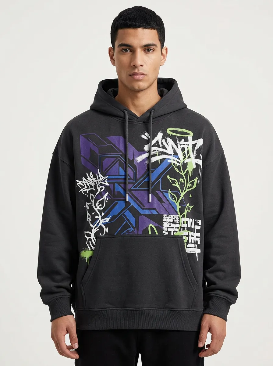 Unisex Urban Graffiti Art Hoodie