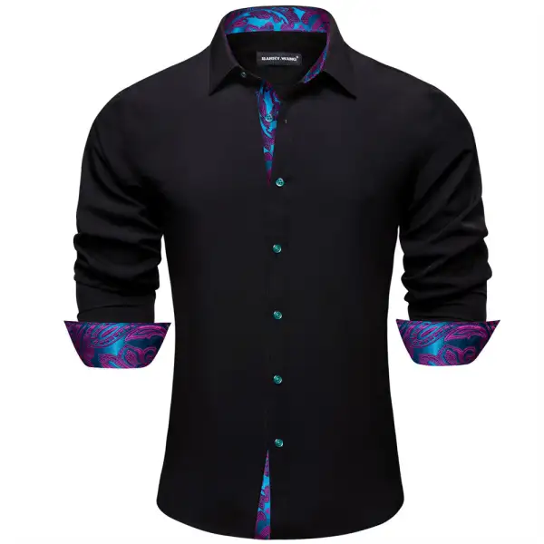 Textured Paisley Long Sleeve Silk Dress Shirt