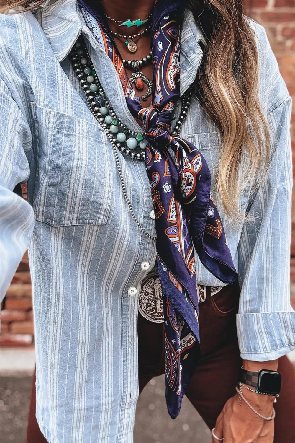 Women's Boyfriend Chest Pocket Classic Denim Shacket