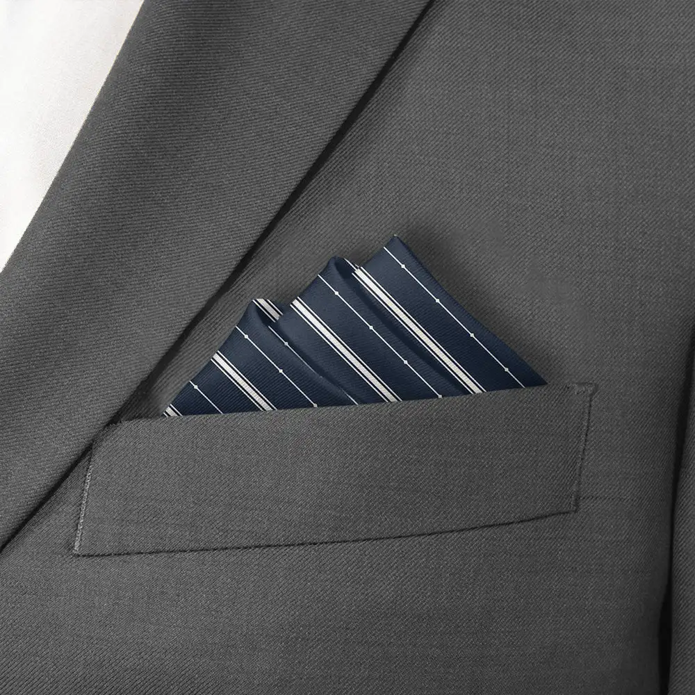 Polished Classic Striped Pocket Square