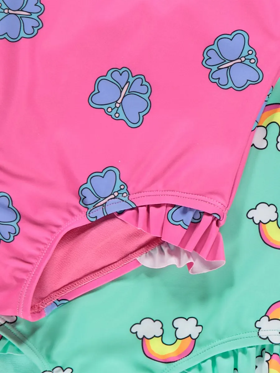 Rainbow and Butterflies Swimsuit 2 Pack
