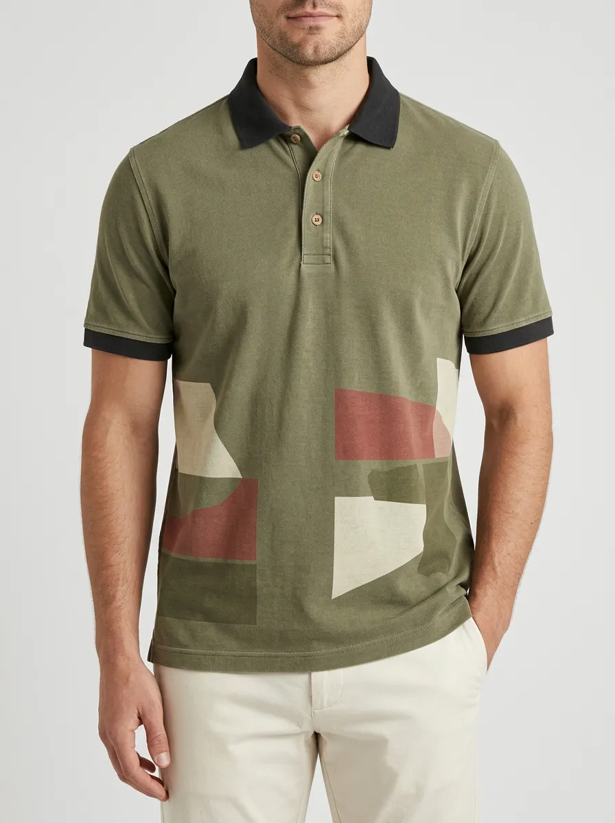 Geometric Men's Polo Shirt