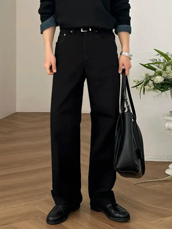 Classic Solid Straight Leg Jeans