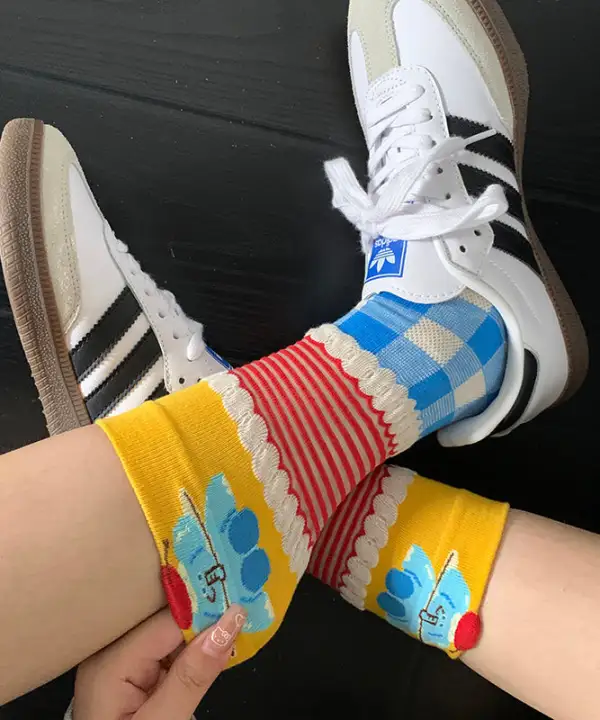 Thin Cute Cartoon Jacquard Socks