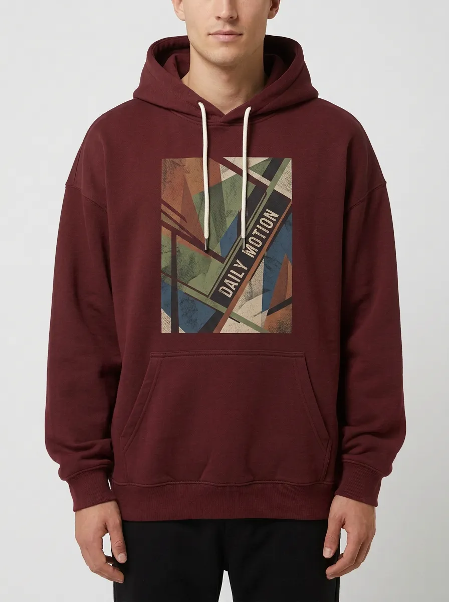 Unisex Geometric Art Dropped Shoulder Hoodie