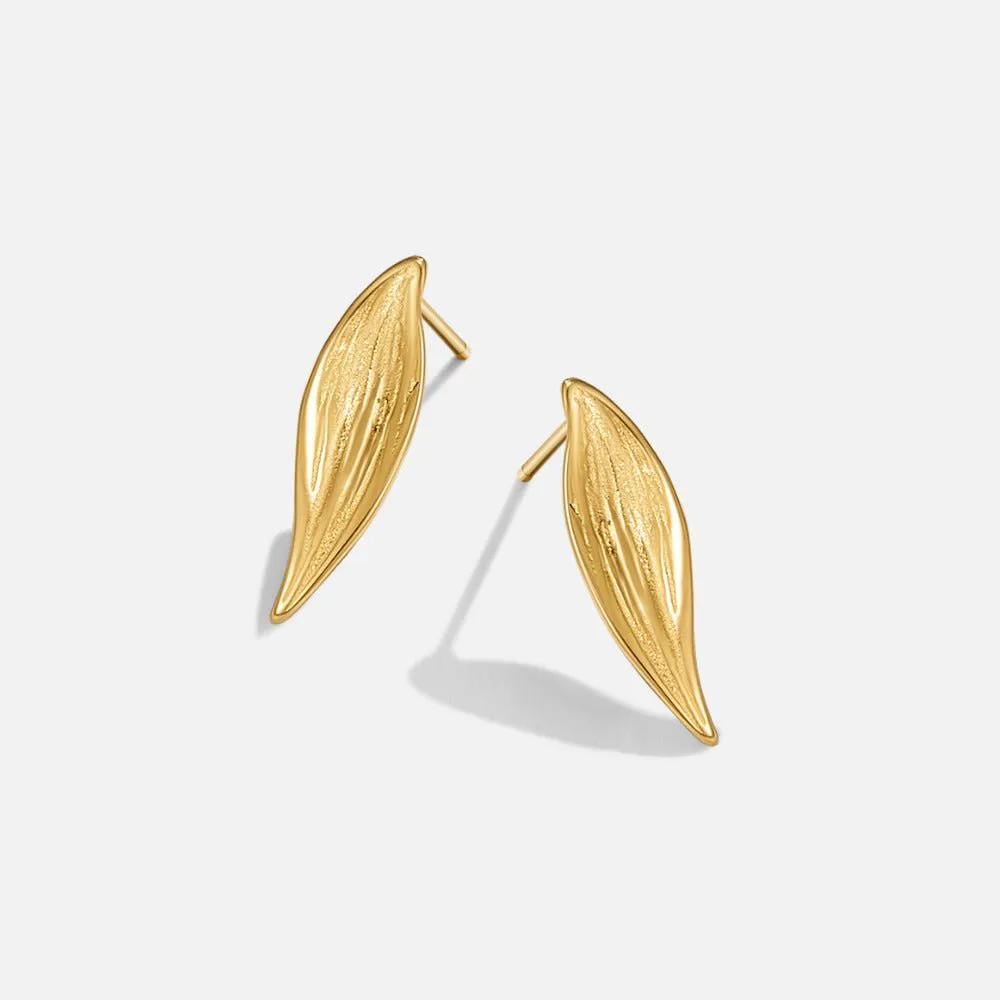 Stainless Steel Vintage Leaf Earrings
