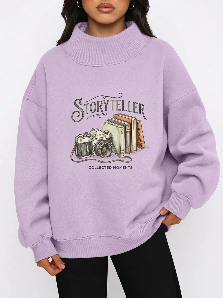 Women's Storyteller Camera Books Graphic Sweatshirt