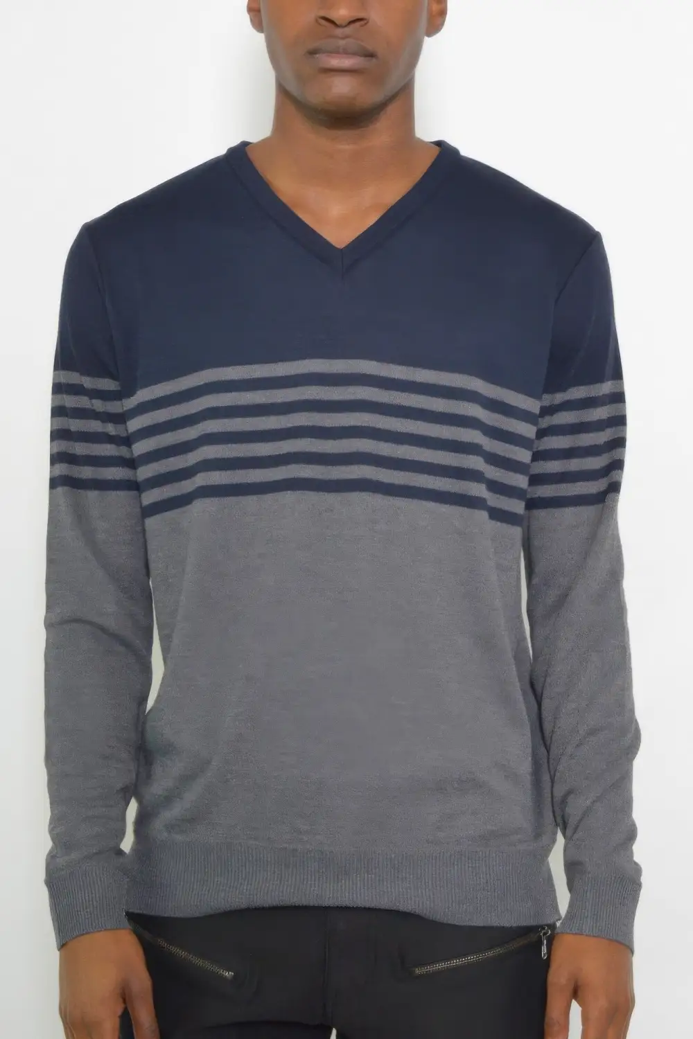 Knit V Neck Pullover Sweater