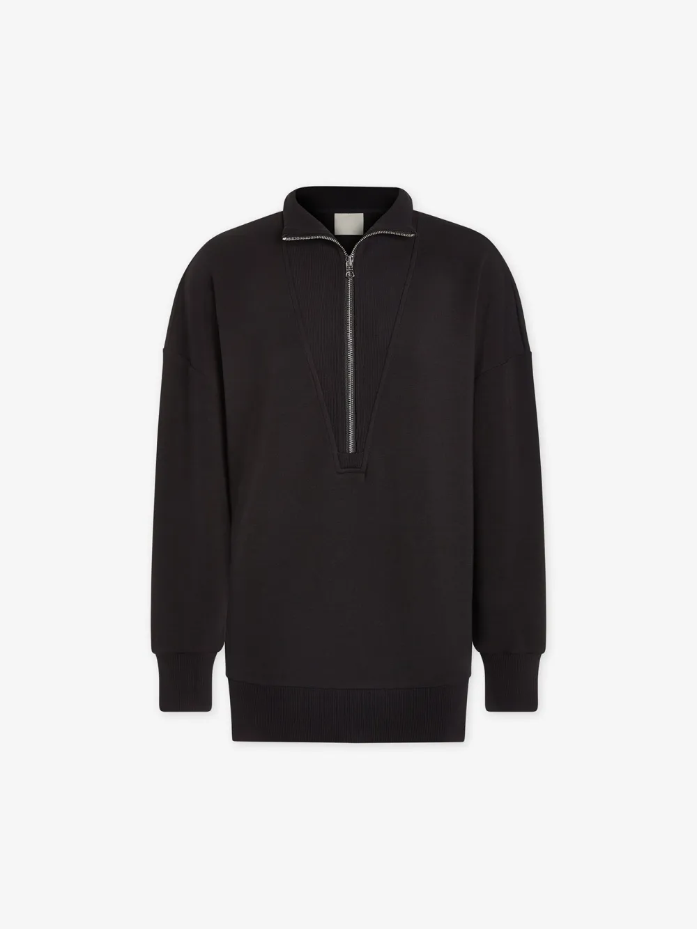 Trendy Quarter-Zip High-Collar Sweatshirt