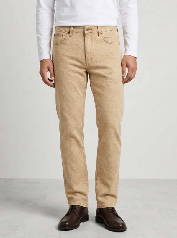 Topographic Map Waist Jeans