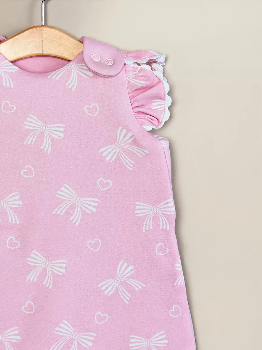 Pink Bows Jersey Cotton Sleeping Bag - 1 Tog