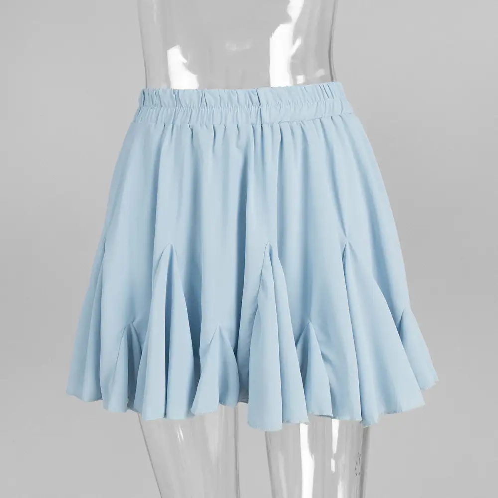 Contemporary Pleated Short Skirt With Lace Trim
