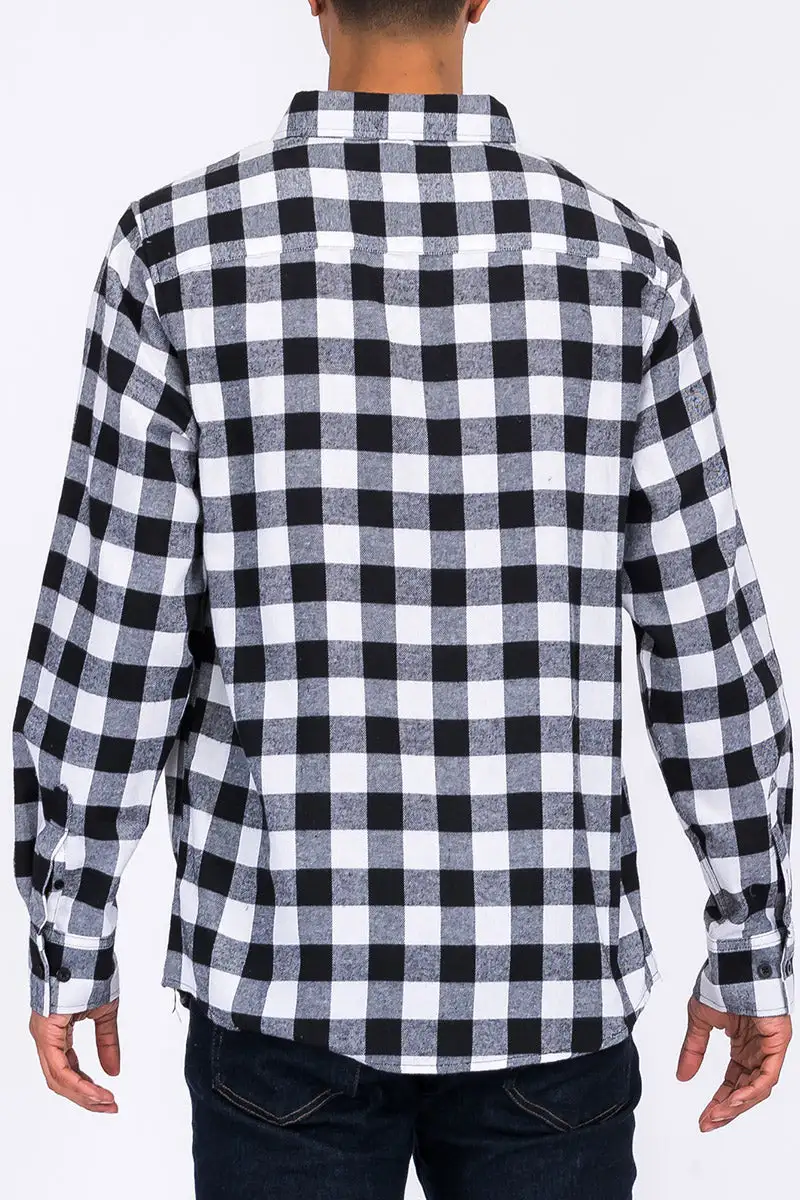 Black Khaki Brushed Flannel Shirt