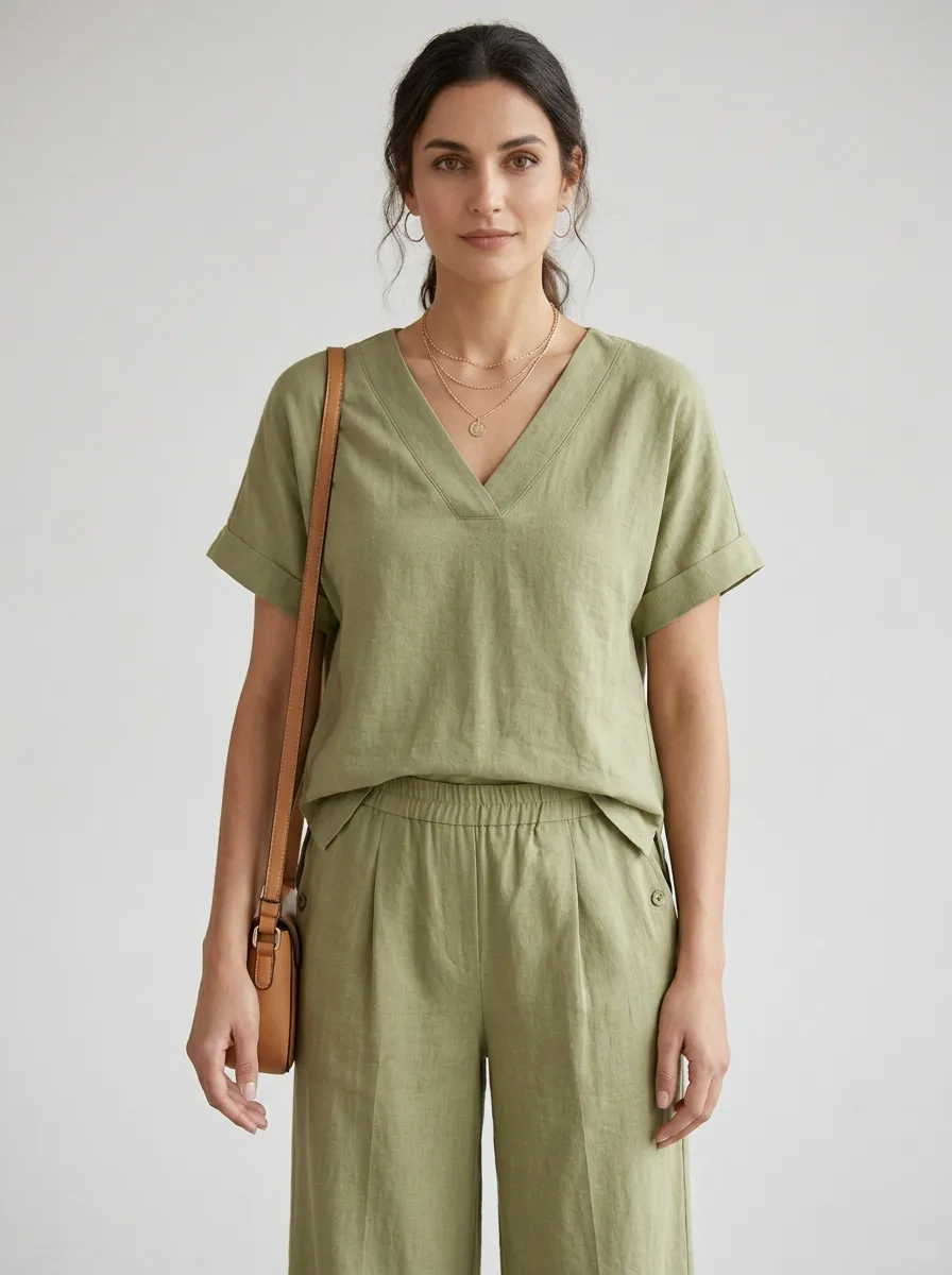 Everyday Tunic-Inspired Women's V-Neck Shirt