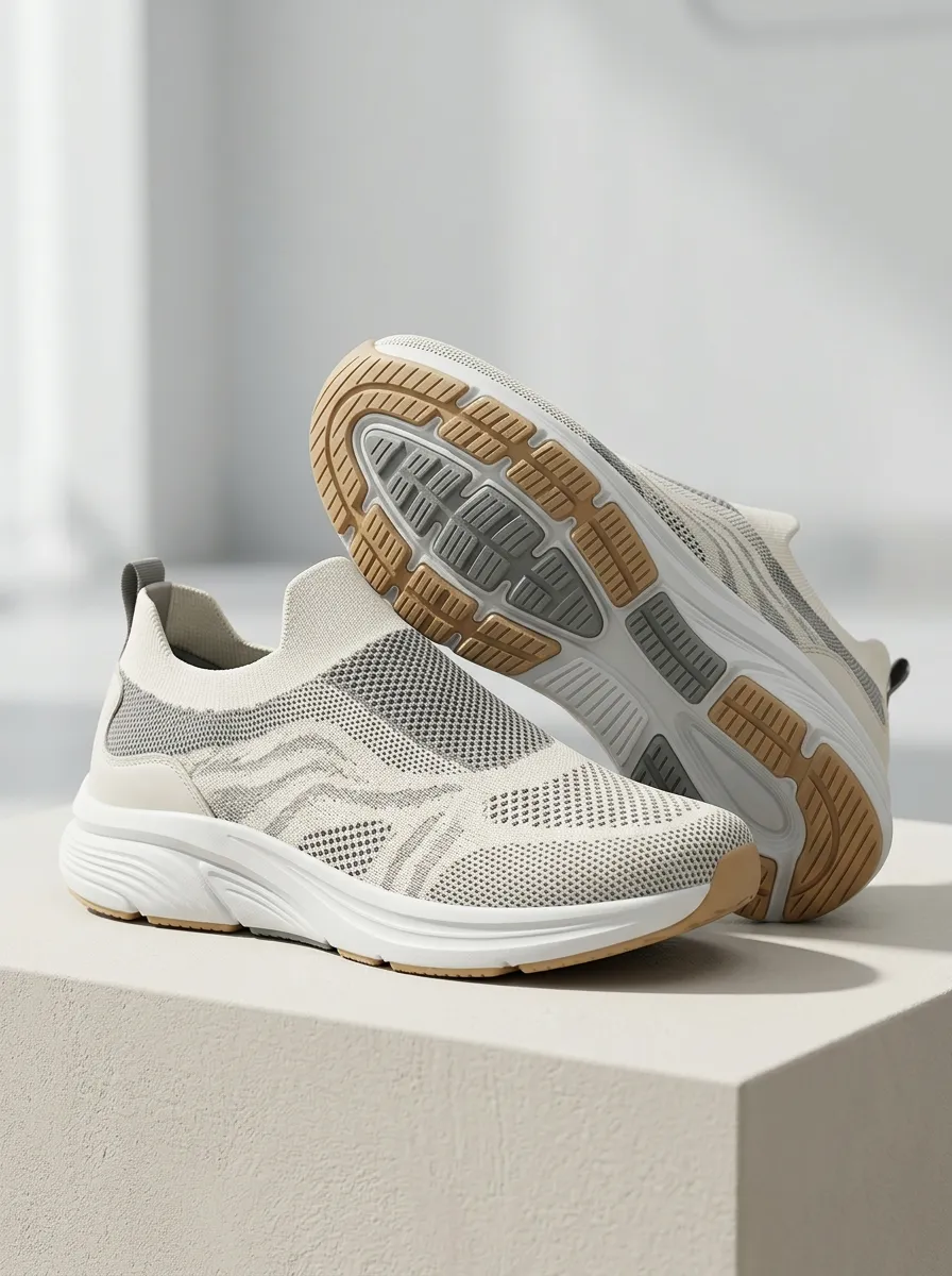 Unisex Casual Minimalist Knit Print Sneakers