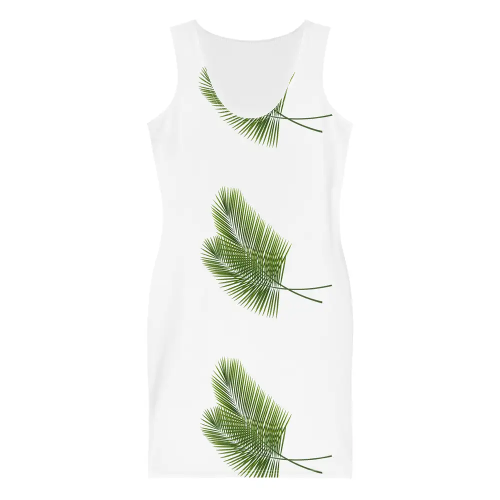 Graphic Bodycon Dress Palm Leaves