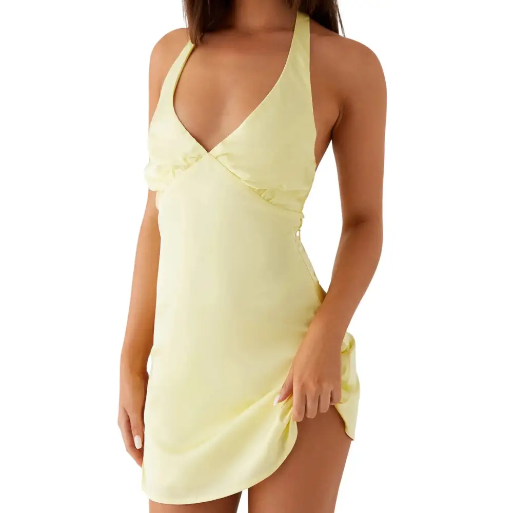 Polished Halter Neck Printed Mini Dress