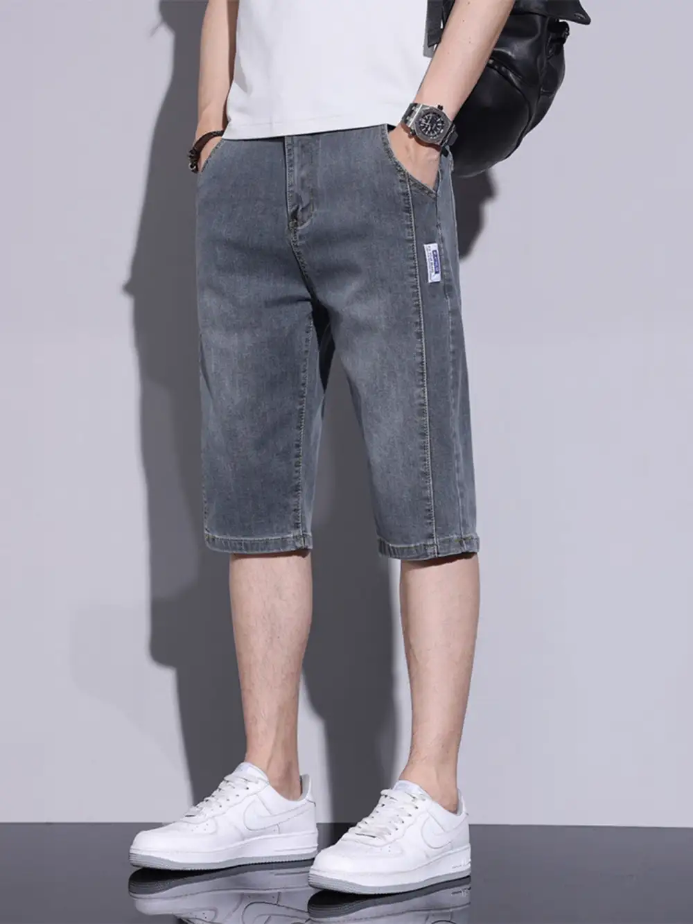Men's Casual Washed Denim Shorts