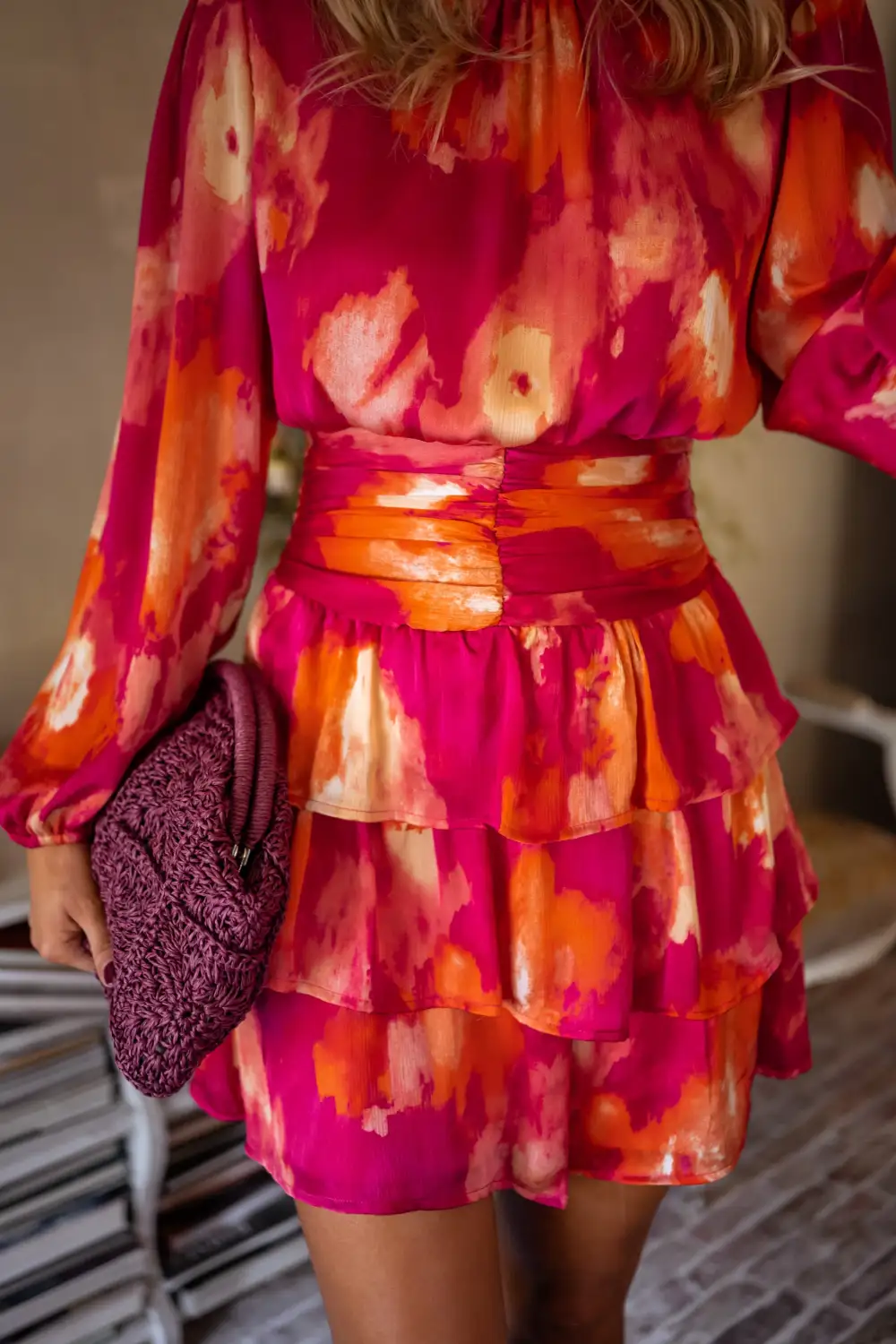 Long Sleeve Flowing Mini Dress