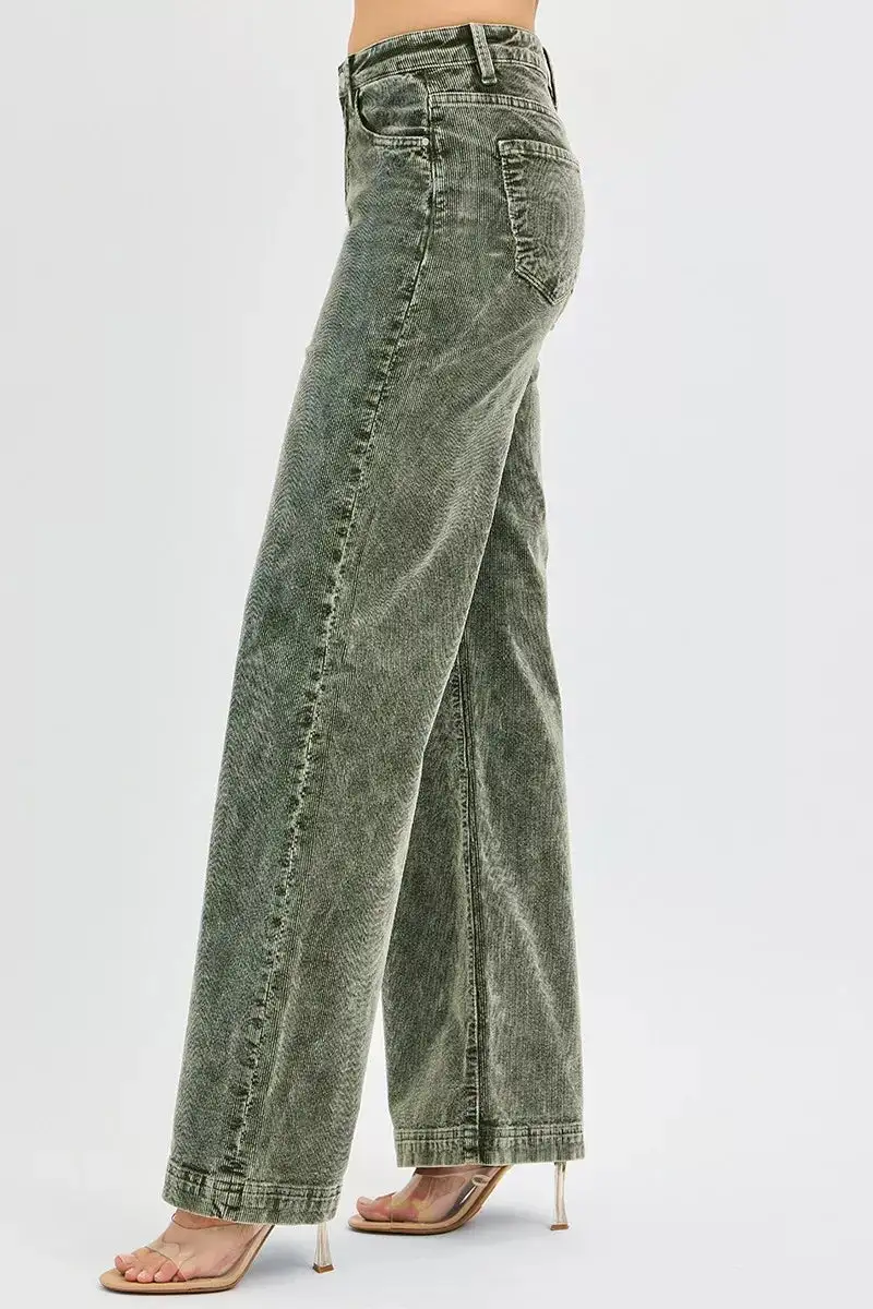 Studio Denim High Rise Wide Leg Pocketed Jeans
