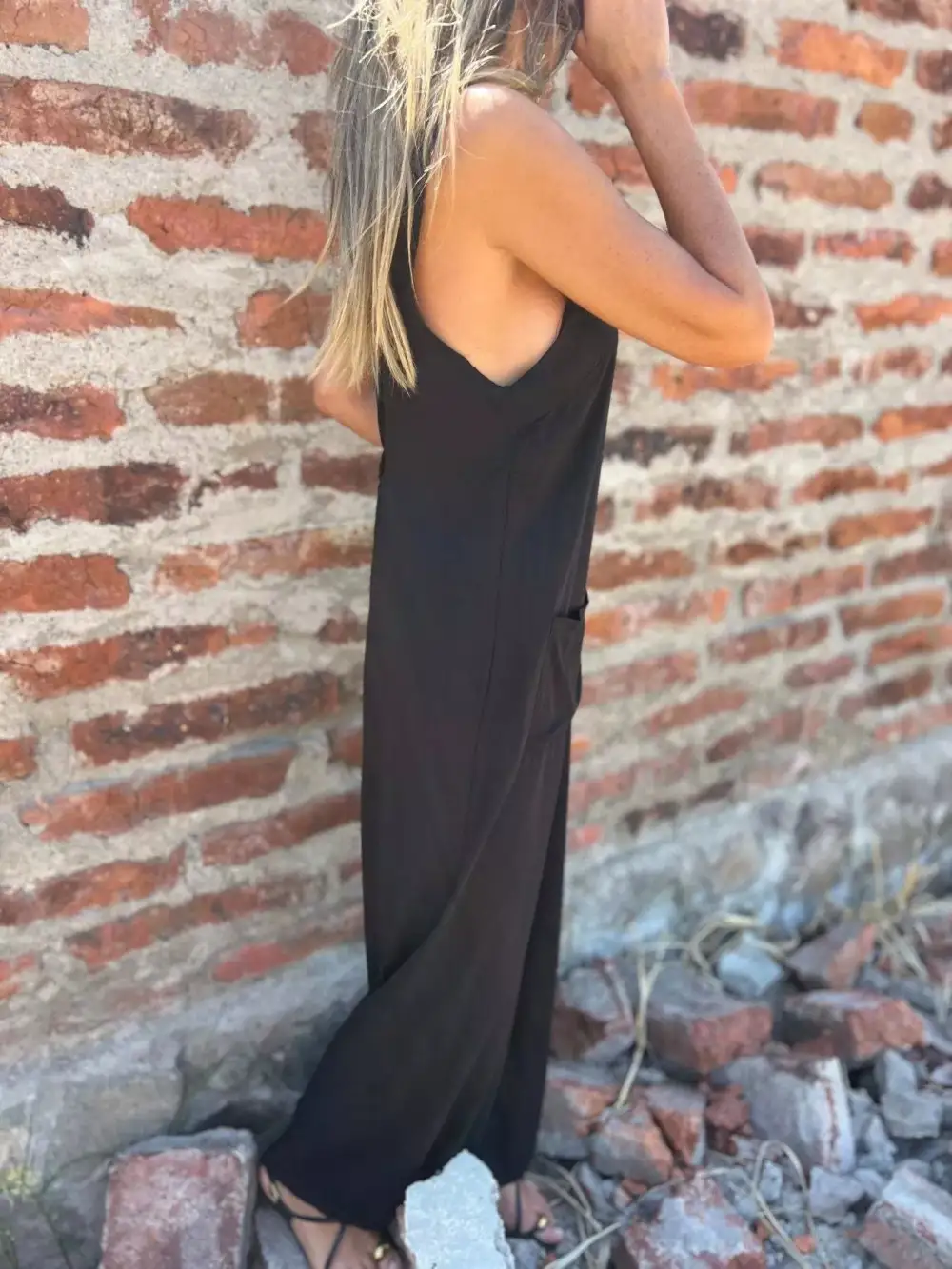 Plus Size Button Front Wide Leg Jumpsuit