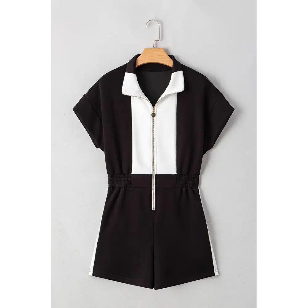 Collared Short Sleeve Romper