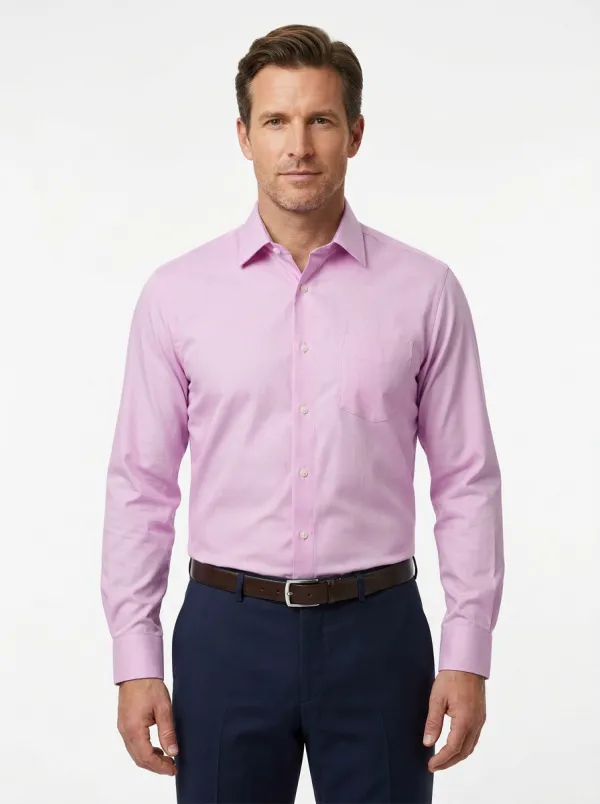 Men's Casual Long Sleeve Solid Dress Shirt