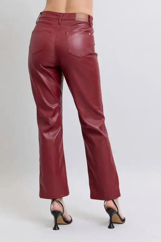 High Waist Faux Leather Pants