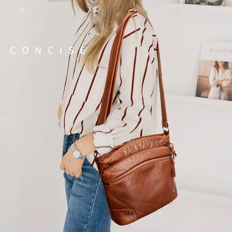 Versatile Everyday: High-Quality Soft PU Leather Messenger Bag