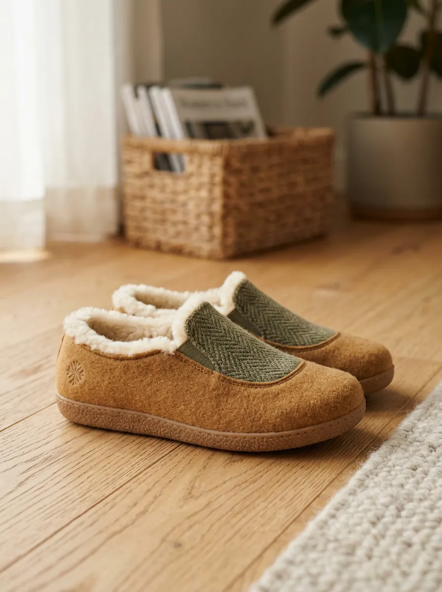 Casual Herringbone Fleece Lined Essential Unisex Warm Wool Shoes