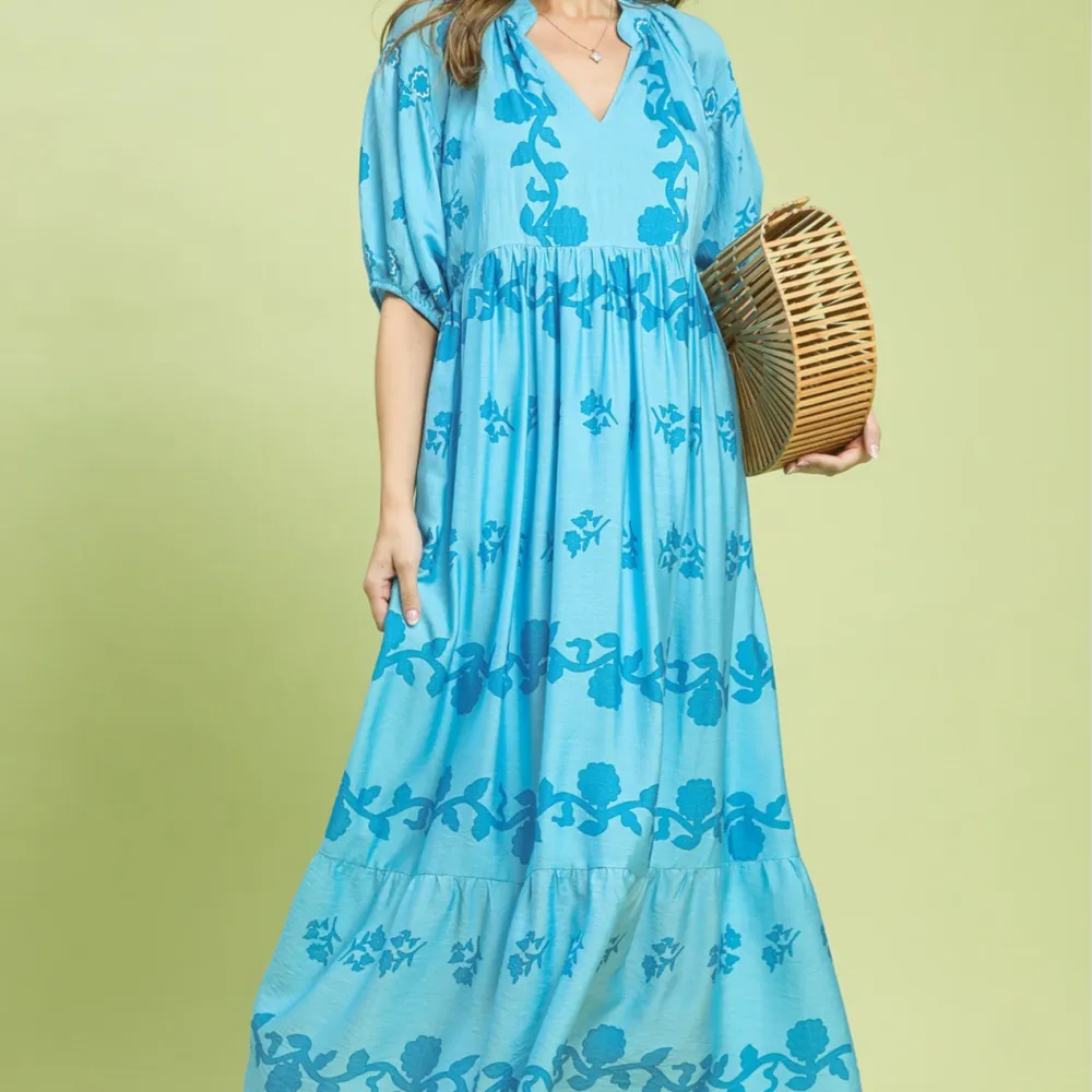 Tiered Puff Sleeve Babydoll Dress