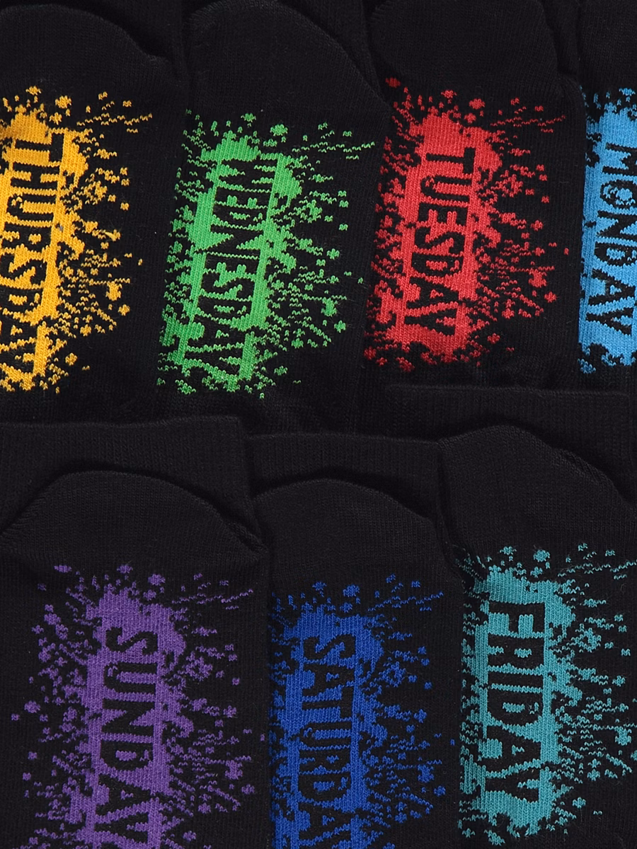 Black Week Splat Trainer Socks 7 Pack detail 1