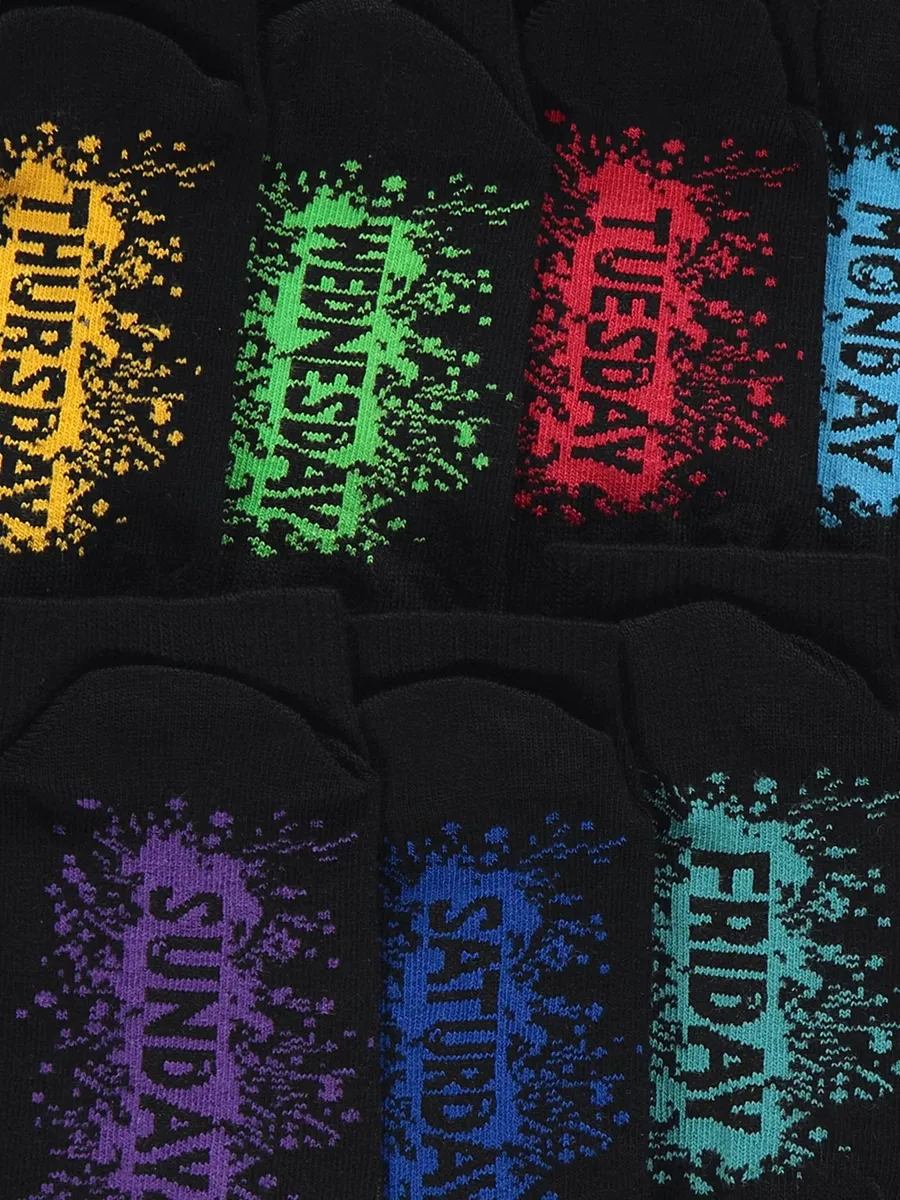 Black Week Splat Trainer Socks 7 Pack