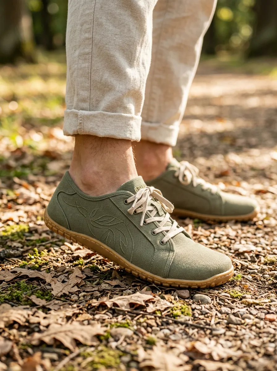 Trail-Inspired Leaf Graphic Profile Unisex Barefoot Shoes