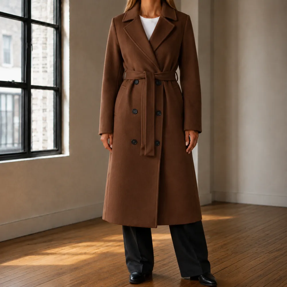 Double-Breasted Longline Overcoat