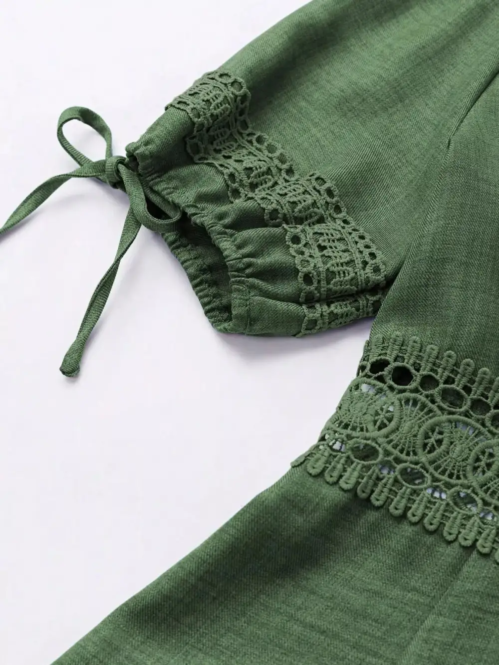 Modern Everyday Lace Detail V-Neck Mini Dress