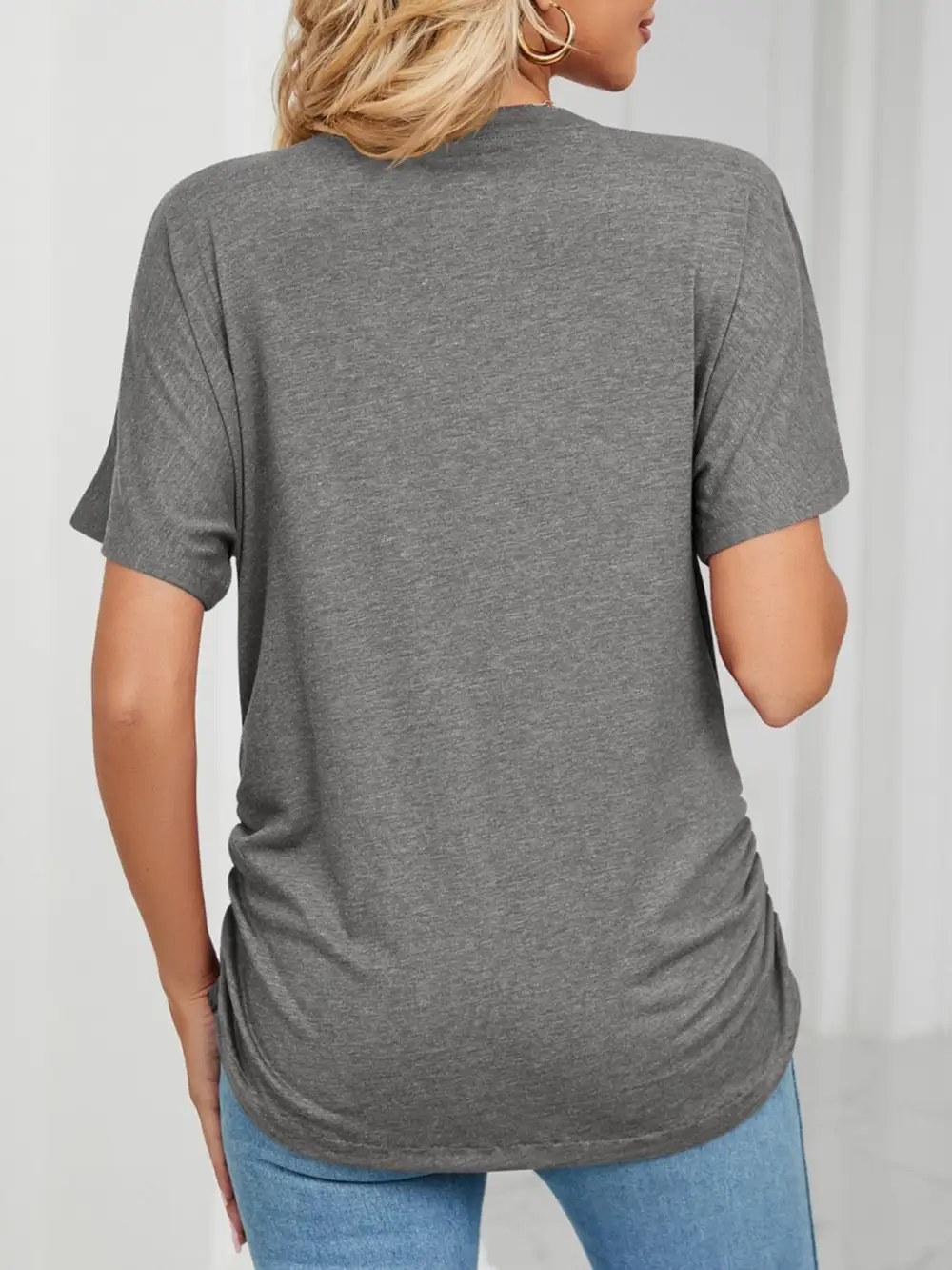 Polished V-Neck Short-Sleeve T-Shirt