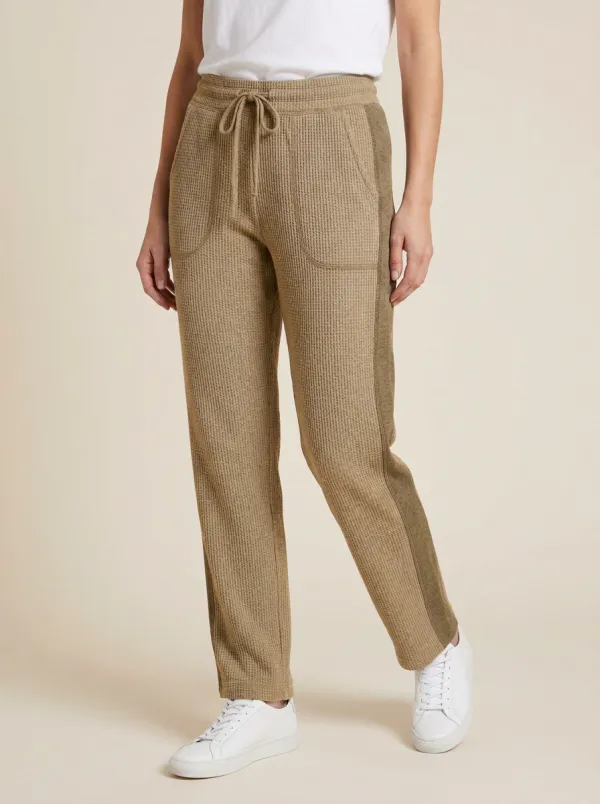 Women's Casual Lounge Waffle Knit Drawstring Jogger Pants