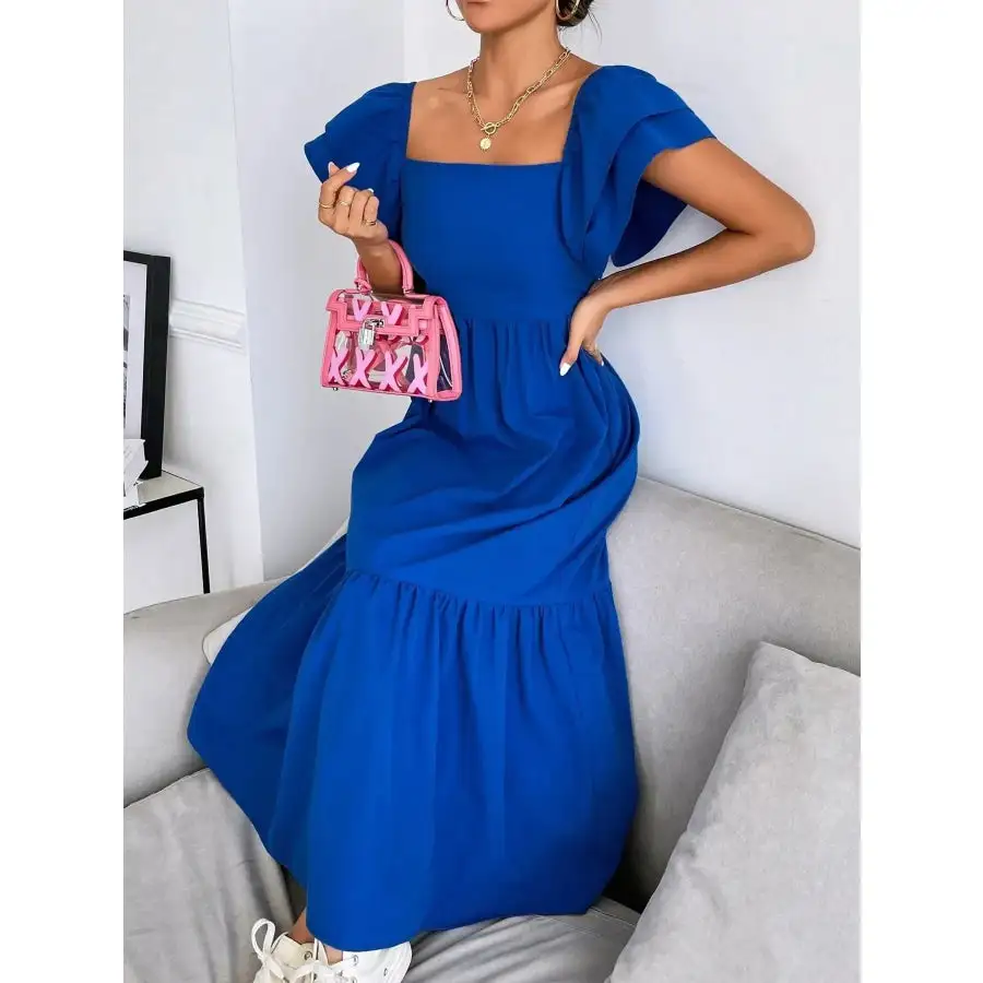 Tiered Square Neck Maxi Dress