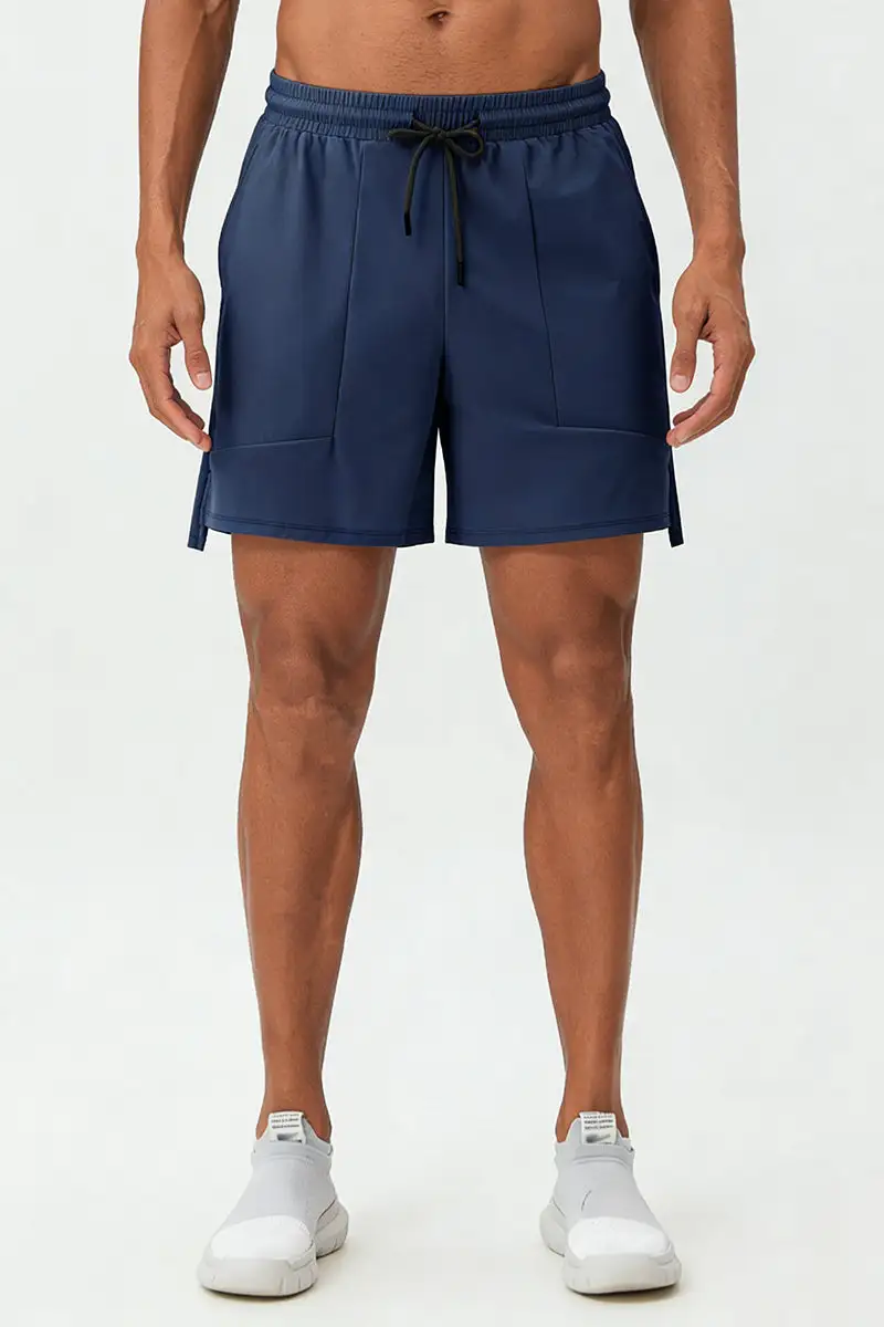 Quick Dry Drawstring Side Pocket Athletic Shorts