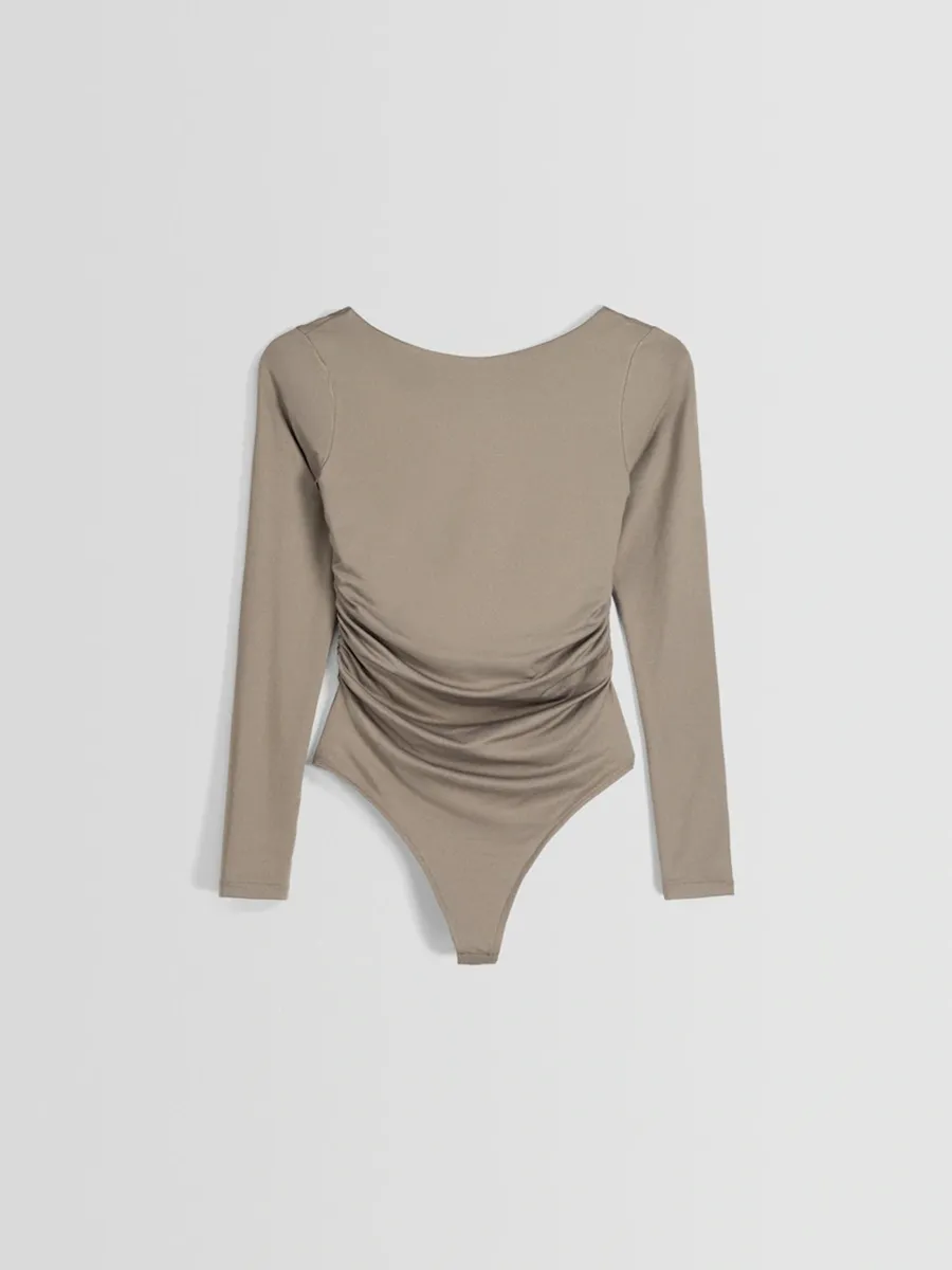 Long Sleeve Backless Bodysuit