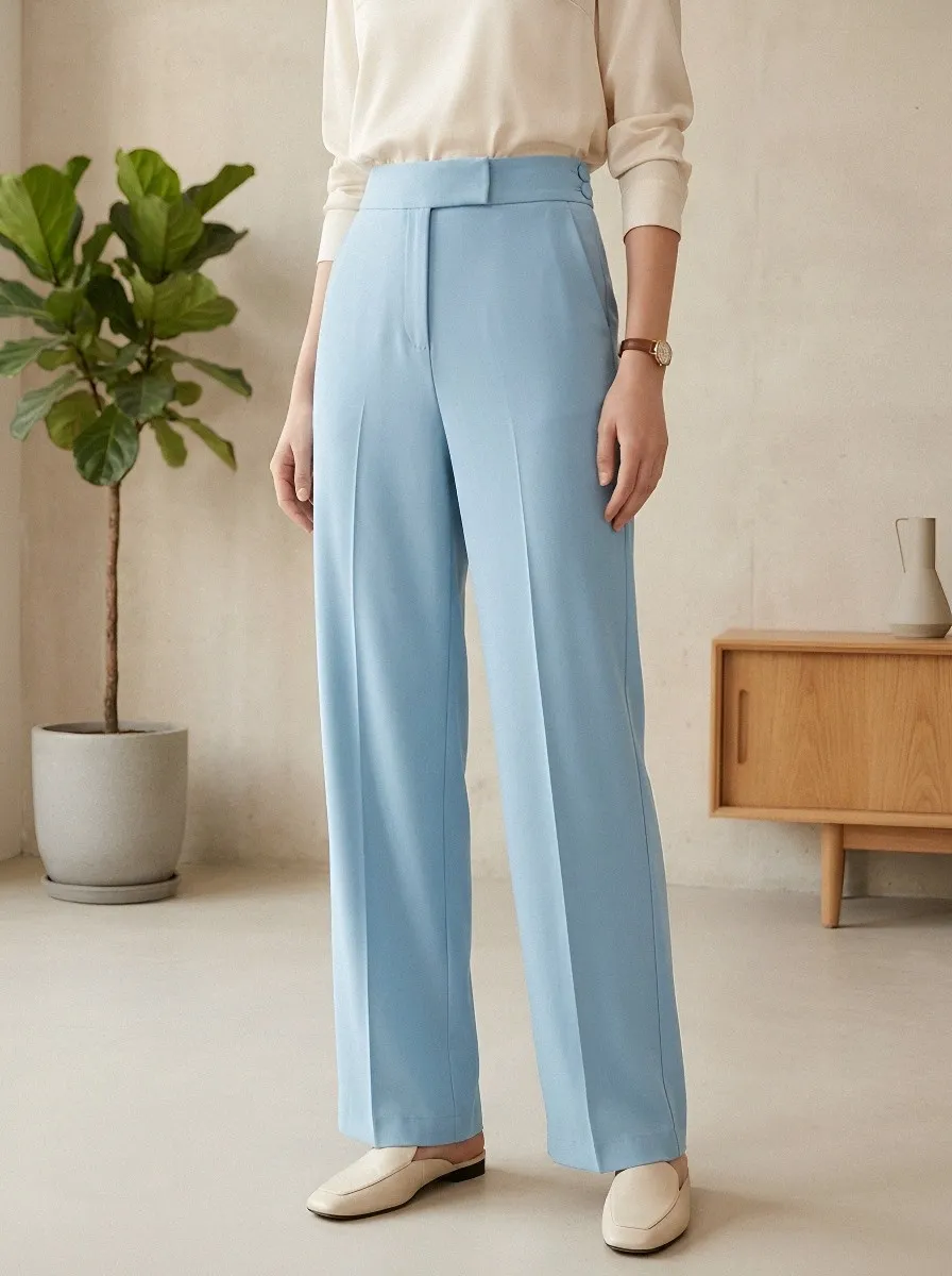 High-Waist Tailored Women's Wide-Leg Trousers