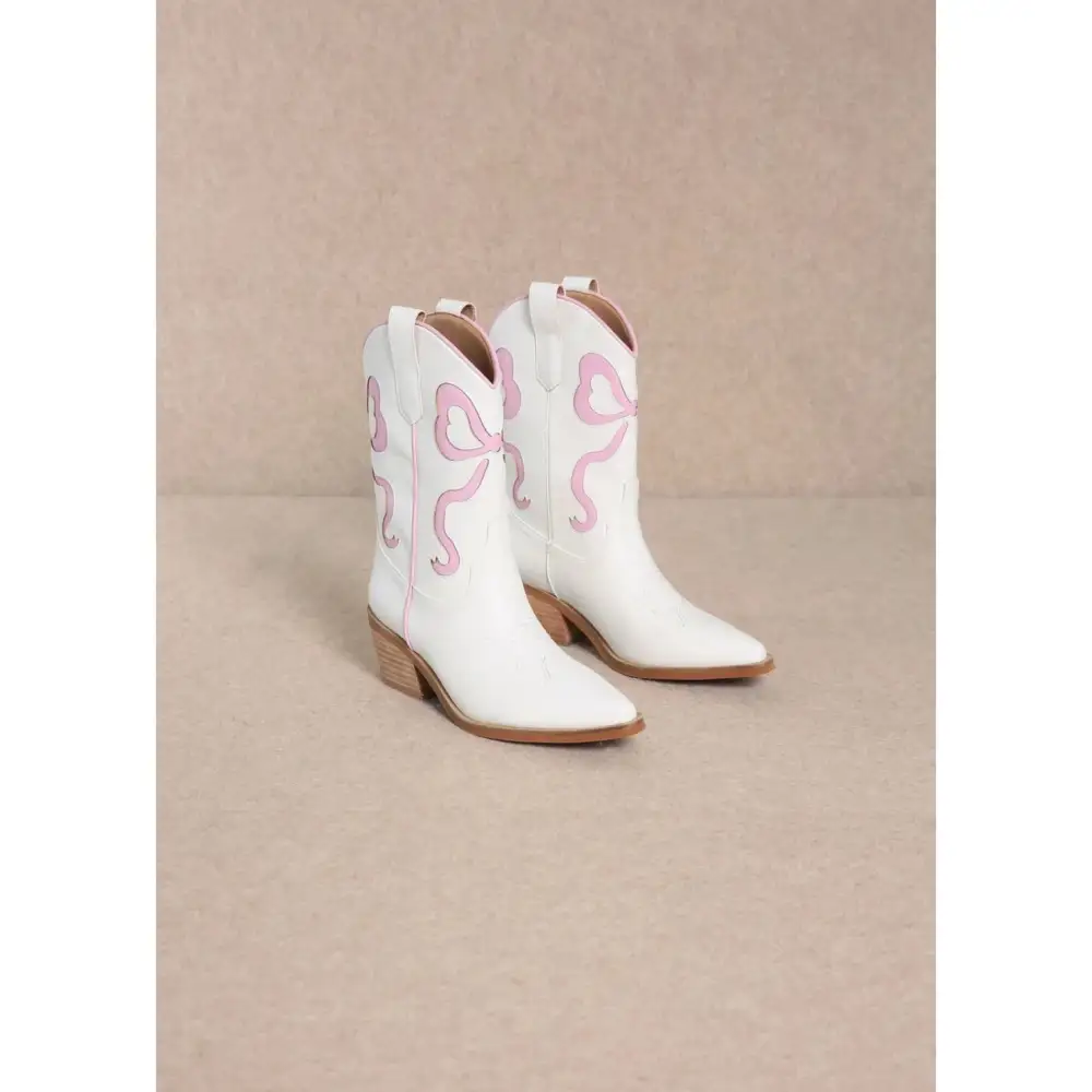 Miriam Bow Ribbon Design Coquette Booties