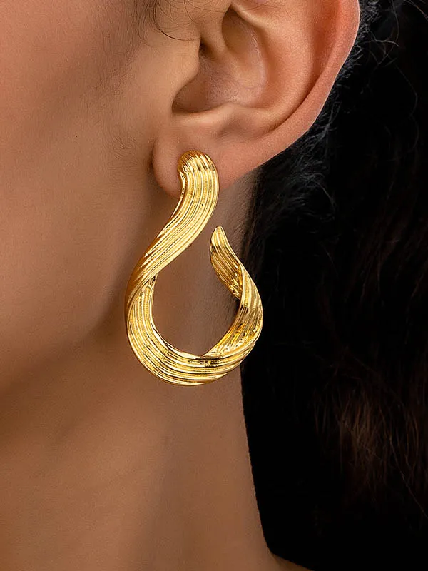 Streamlined Crystal-Look Drop Earrings