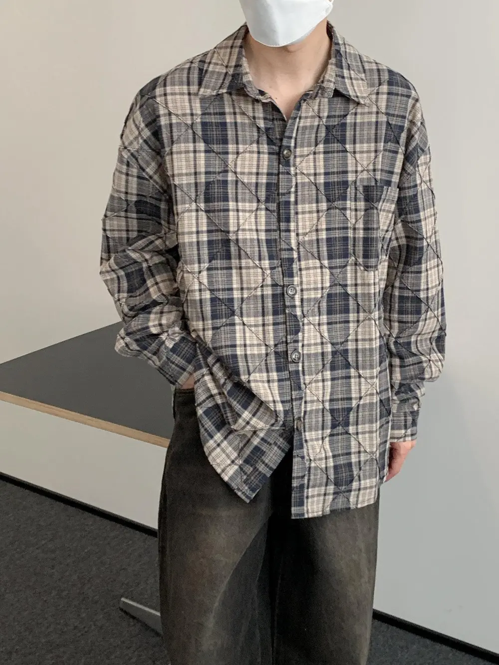 Textured Plaid Shirt