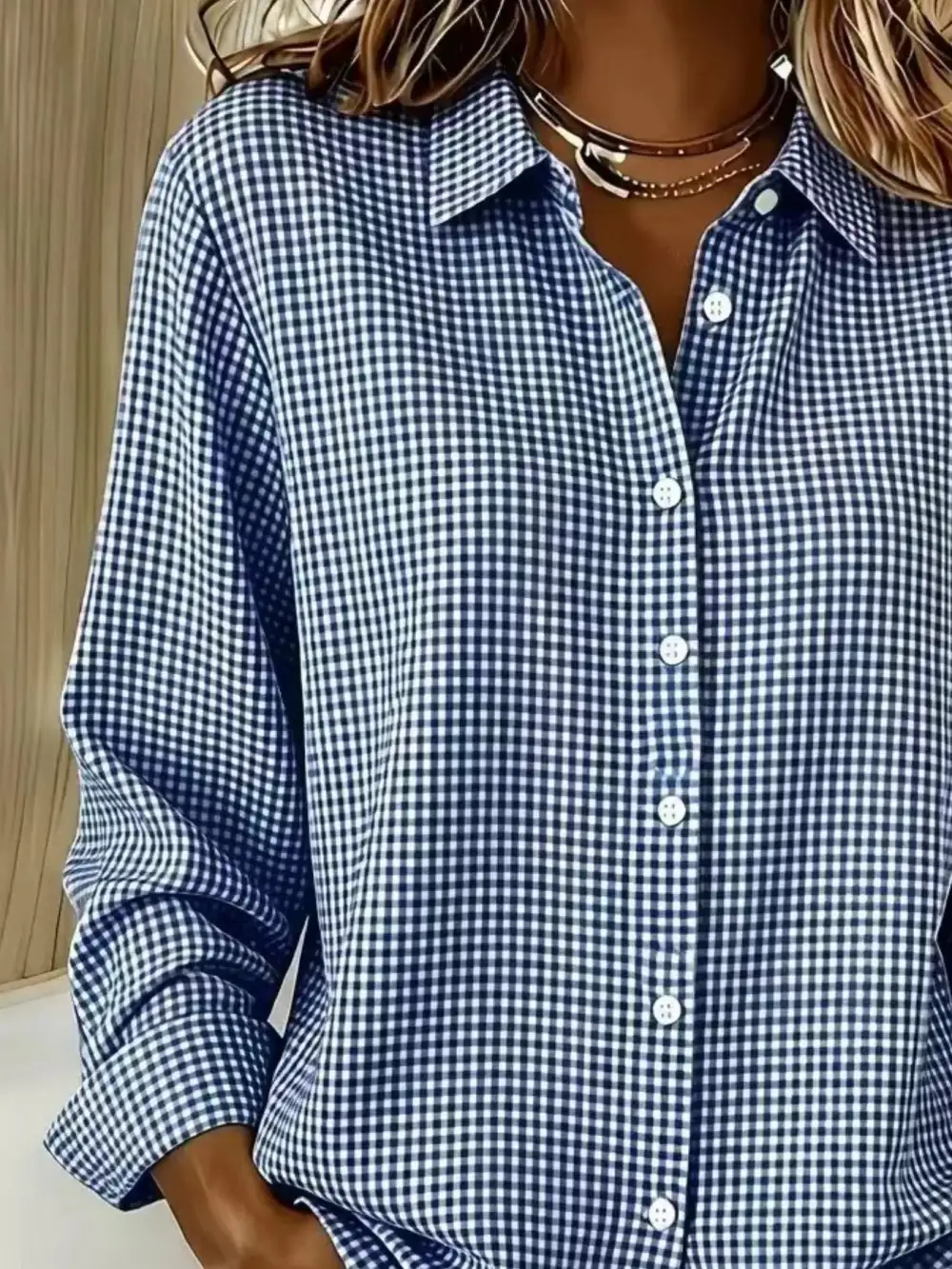 Button-up Long Sleeve Plaid Shirt