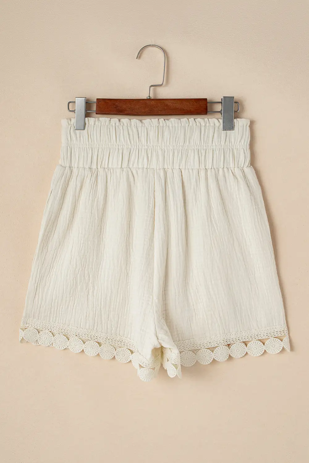 Apricot Textured Frilled Knotted High Waist