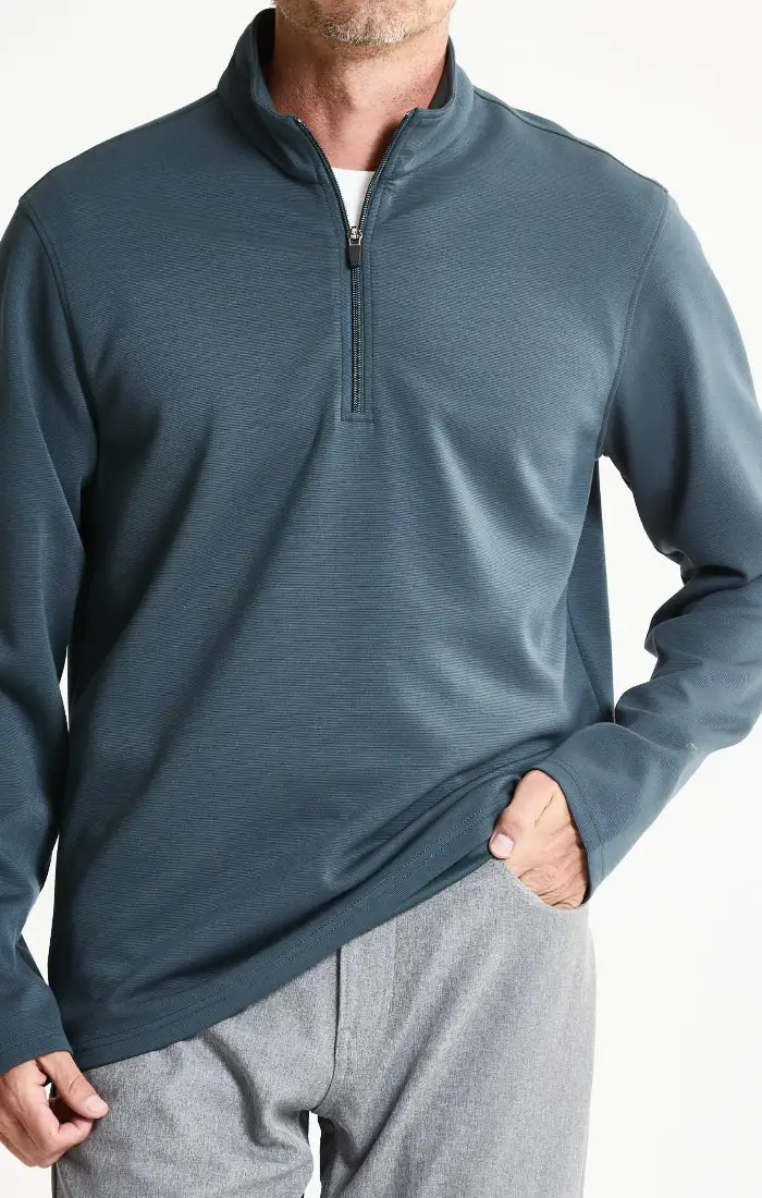 Performance Micro Stripe Knit Quarter Zip